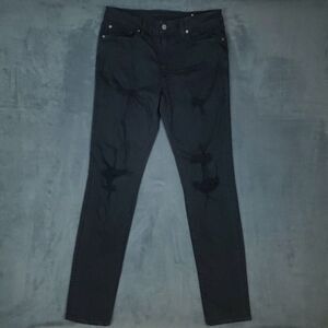 American Eagle Jeans Mens 32x34 Black Airflex+ Distressed Stretch Skinny Pants